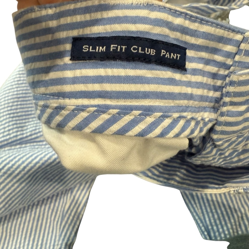 Vineyard Vines Pants Men's 32x34 Slim Fit Seersucker Chino Striped Blue White - Picture 4 of 6